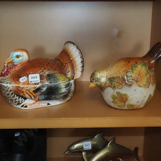 turkey cover pot, bird figurine