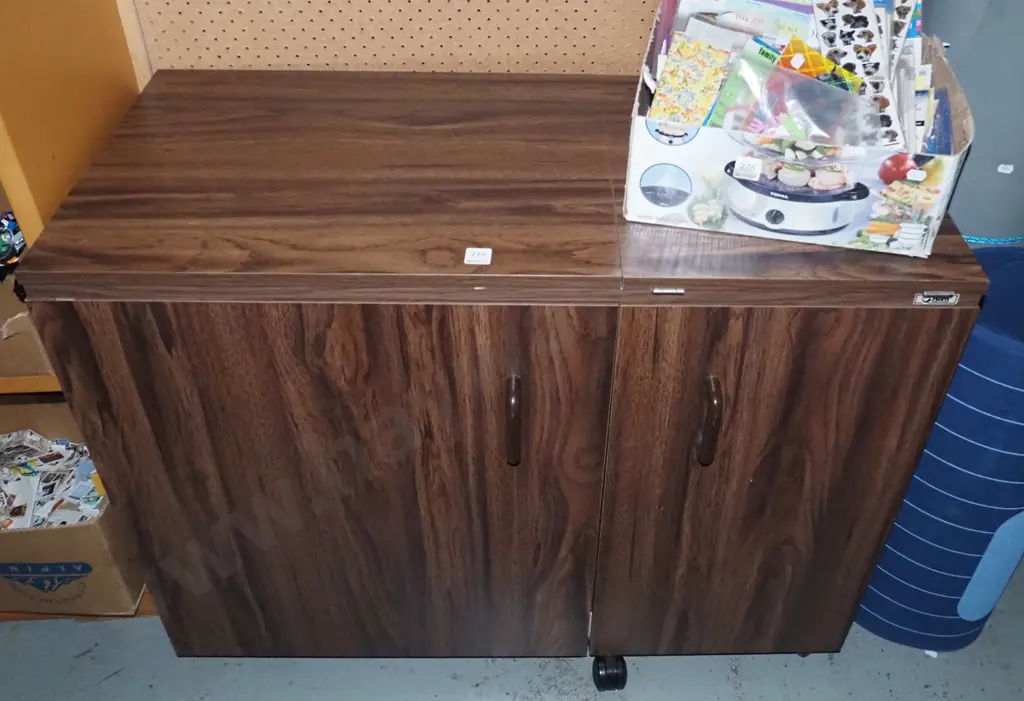 mdf faux wood veneer sewing cabinet Image 1++