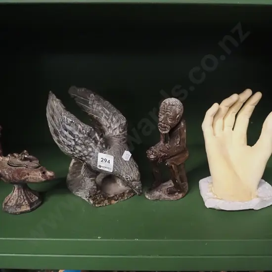 figurines, plaster hand
