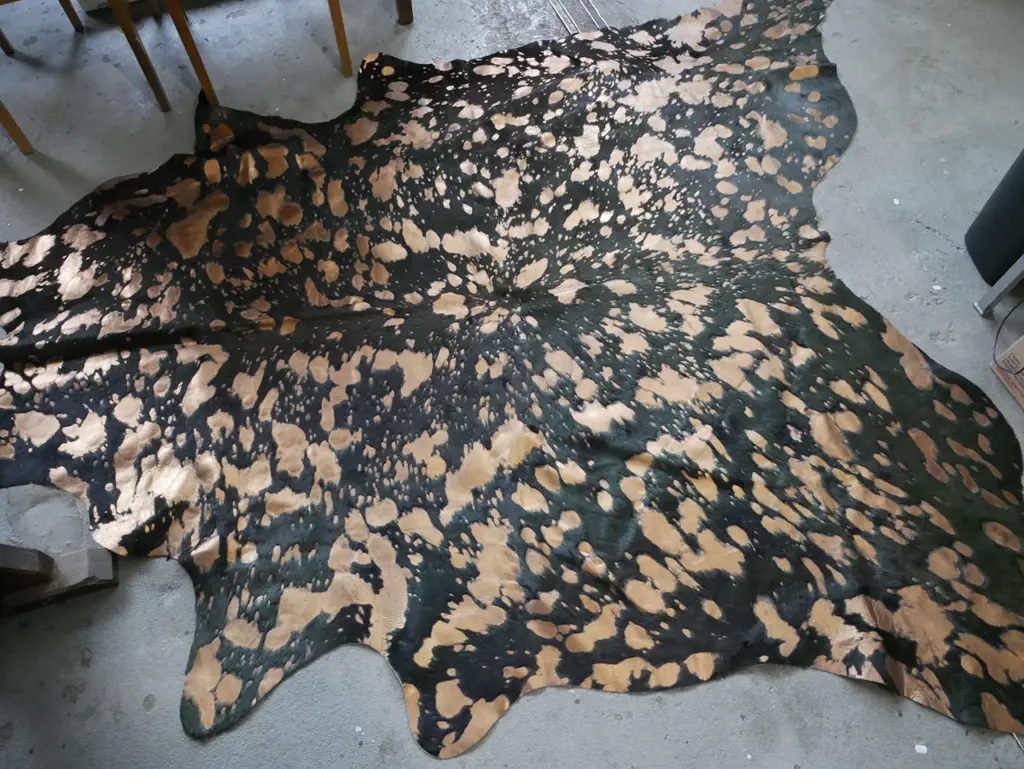 black and gold spotted cow hide L-2700 W-2200 at longest points Image 1++
