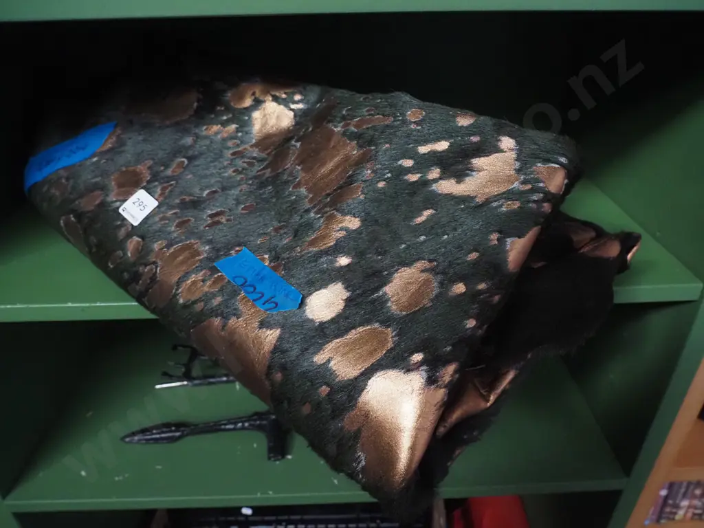 black and gold spotted cow hide L-2700 W-2200 at longest points Image 1++