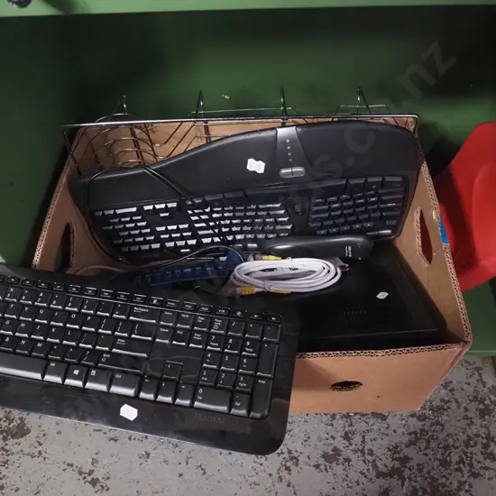 box; freeview box, keyboards etc