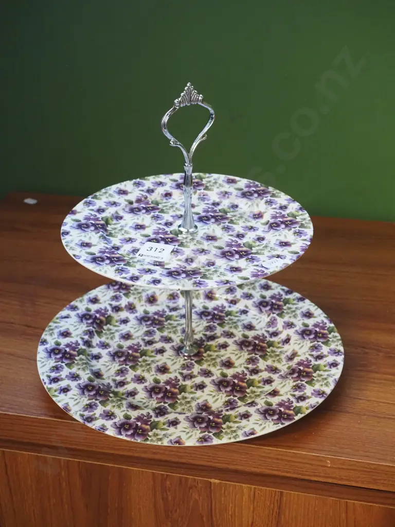 Stevens floral 2 tier cake plate Image 1++