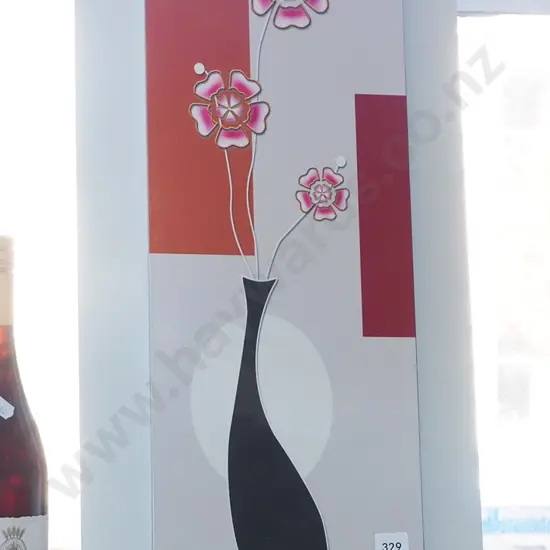 print on board - flowers in vase