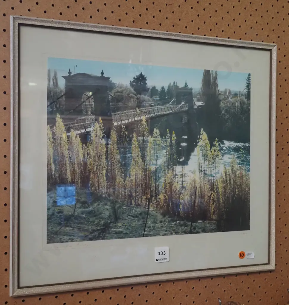 framed vintage Whites Aviation hand coloured photograph- Old Alexandra Bridge Image 1++