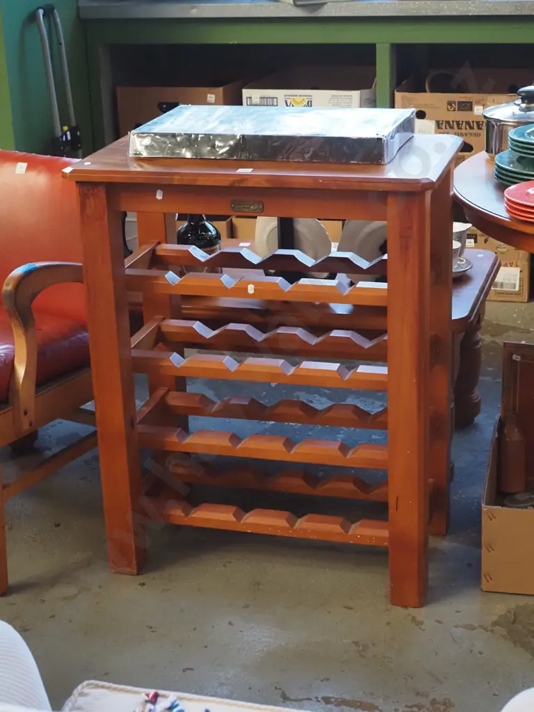 recycled rimu table/ wine rack H-850 W-690 D-400 Image 1++