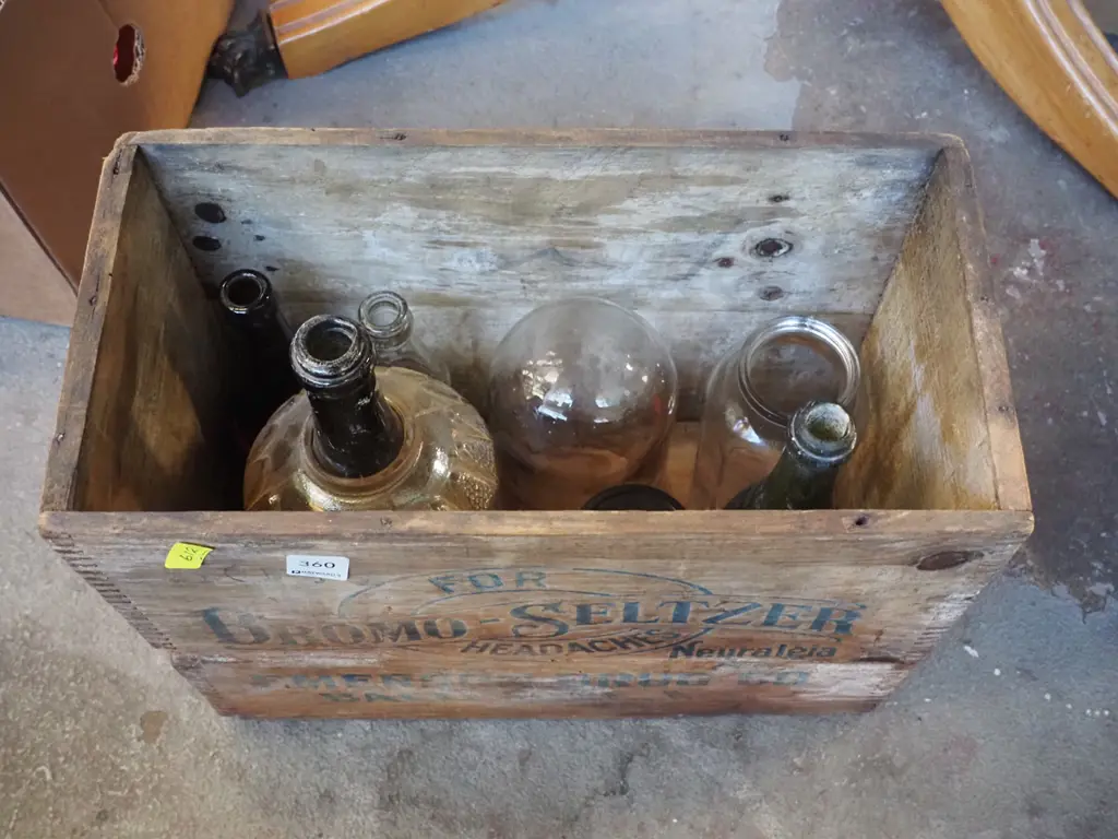 Bromo Selfzer filled with vintage jars and bottles Image 1++