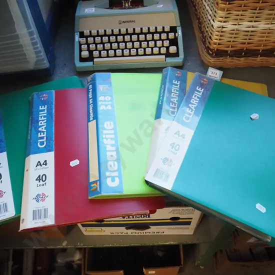 5x clear file folders of stamps