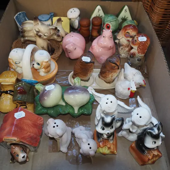 box of novelty salt and peppers