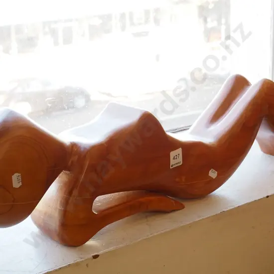 wooden ornament - reclining woman