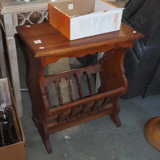 hardwood end table/magazine rack
