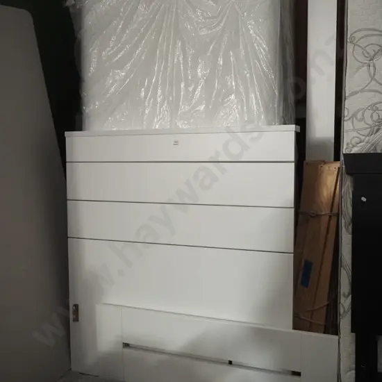 Sealy Posturepedic king single slat bed base with mattress and headboard