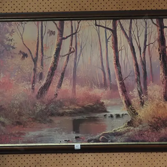 framd print - woodland stream scene