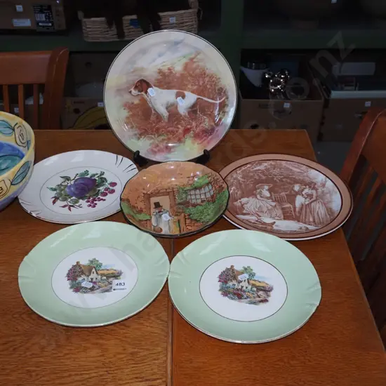 5x cabinet plates, Doulton bowl