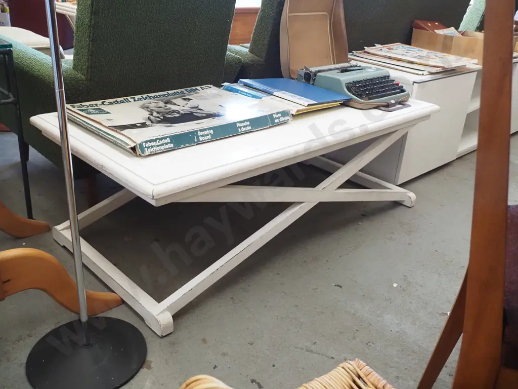 wooden stretcher based coffee table H-400 W-1210 D-600 Image 1++