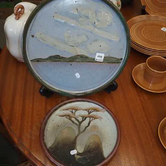 2x sudio pottery  plates