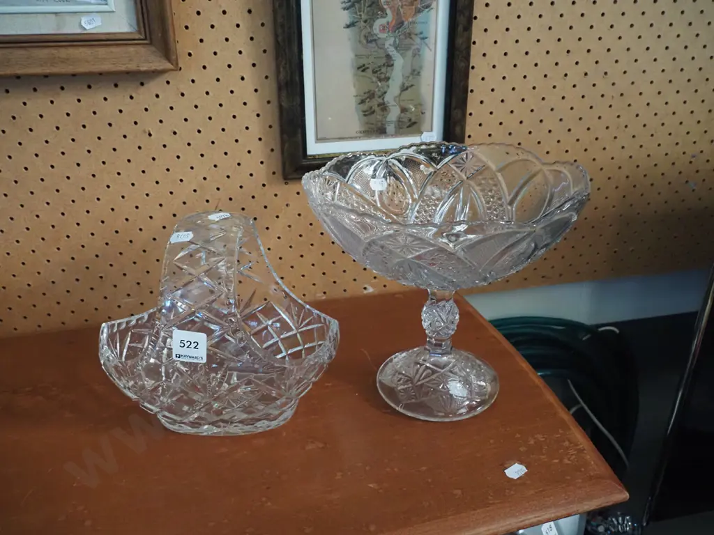 crystal basket, glass comport Image 1++