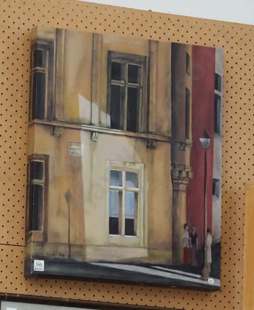 Linda Kelly -oil - street corner Image 1++