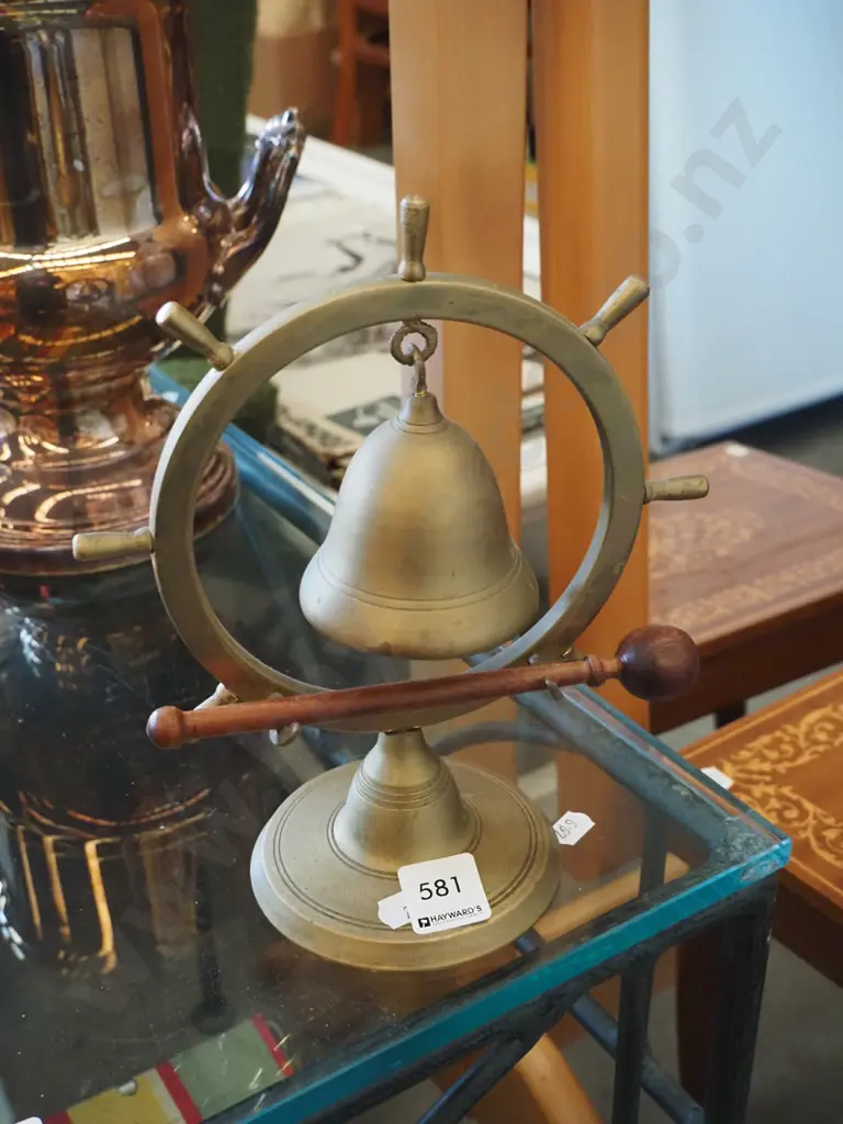 brass bell - ships wheel Image 1++