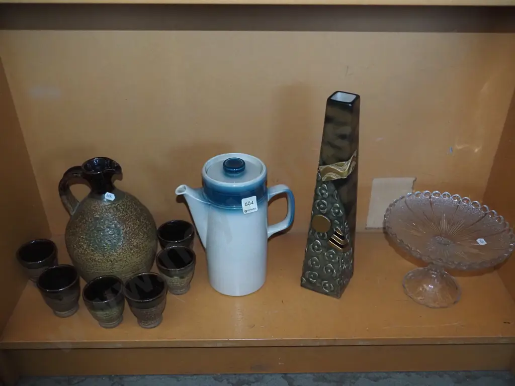 pottery jug, glass comport, vase, coffee pot Vase H-360 Image 1++