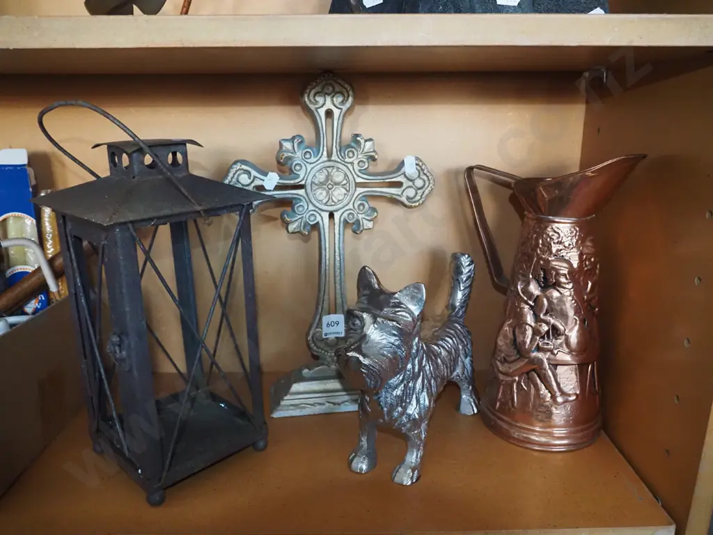 copper jug, dog, crucifix etc Image 1++
