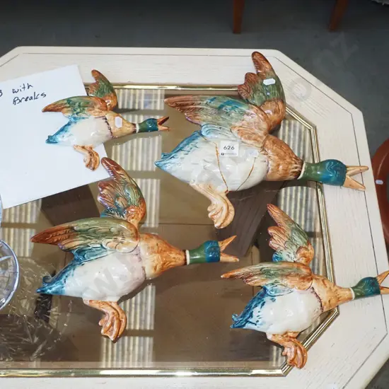 4x Beswick wall mounted ducks - 3 have breaks and repairs