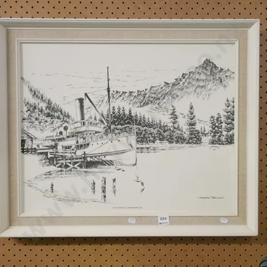 framed Garrick Tremain print - Earnslaw