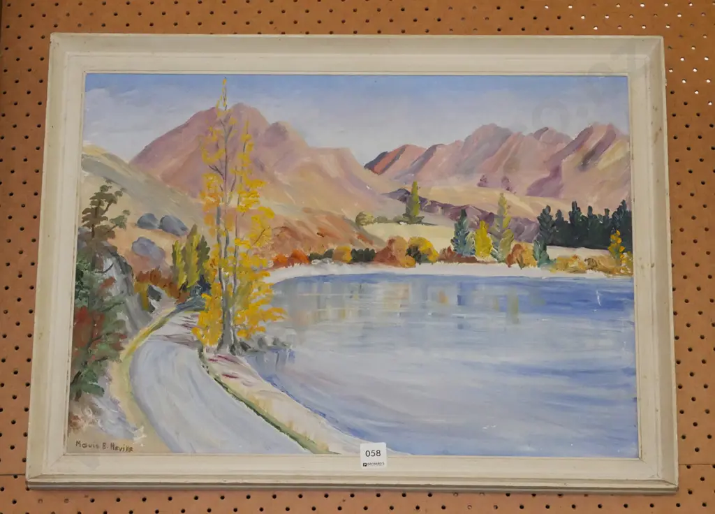 framed oil - road around lake Image 1++