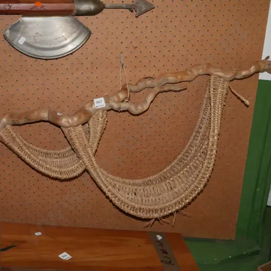 unusual driftwood and seagrass dual basket