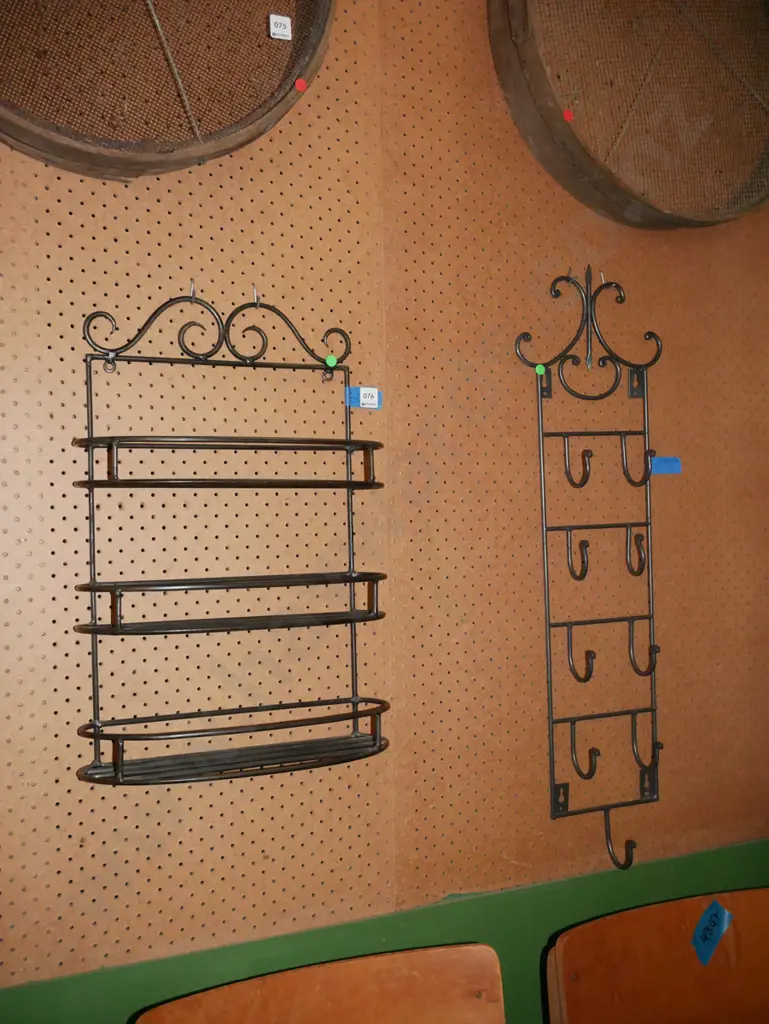 2x metal wall mounted shelves Image 1++