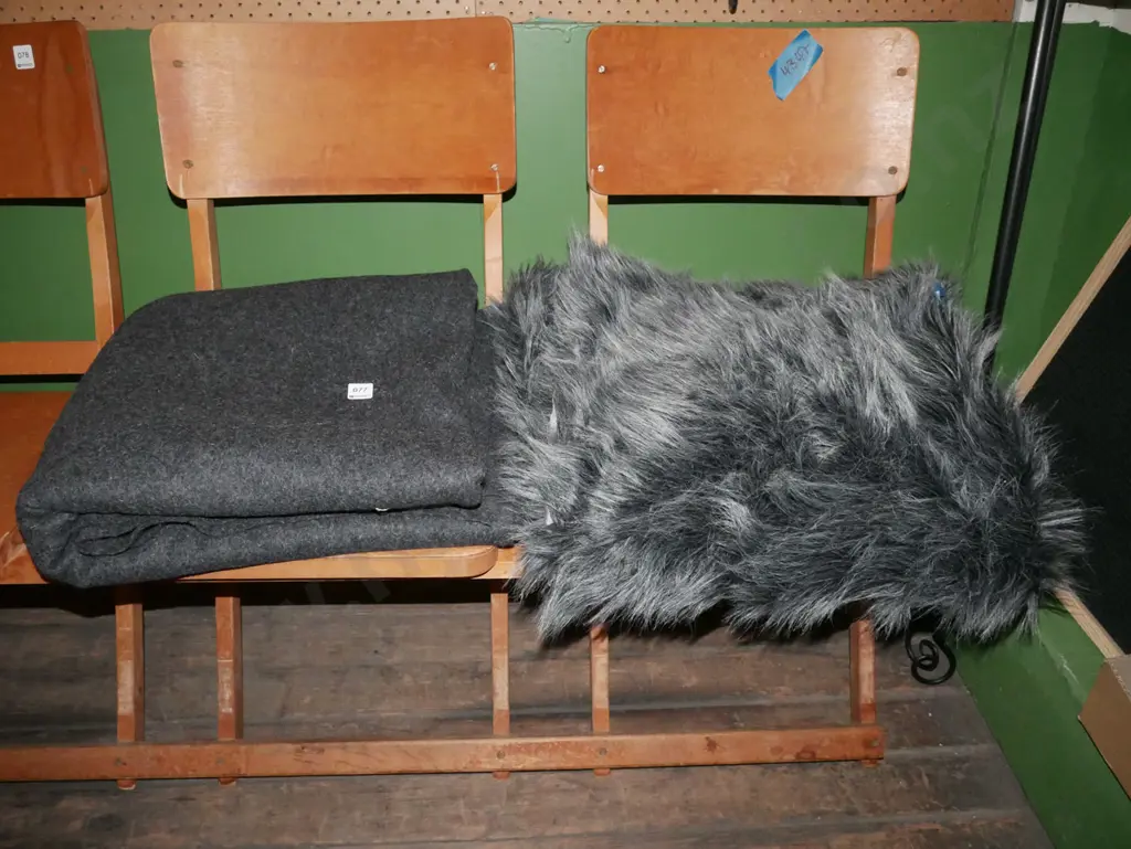 faux and grey blankets Image 1++