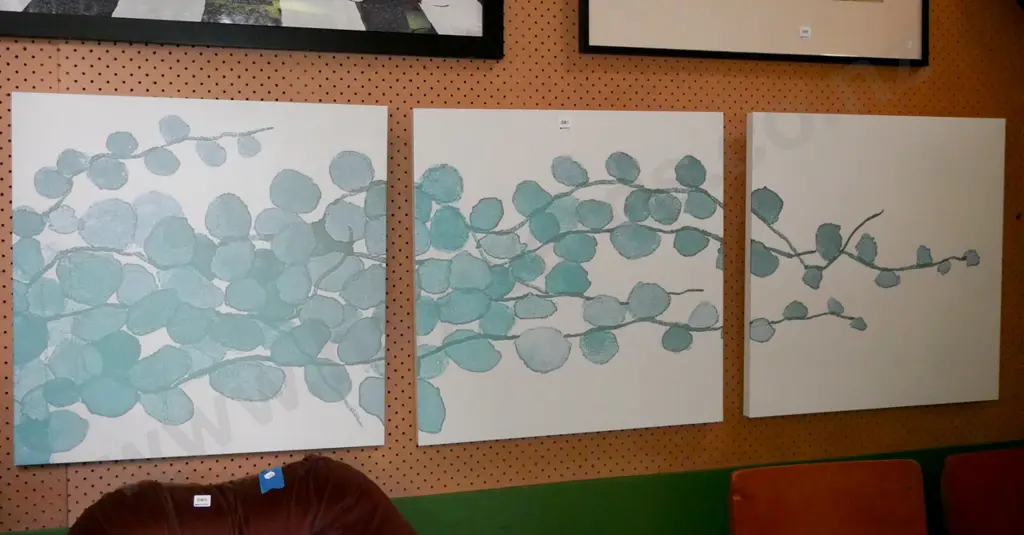 boxed print triptych - tree blossom - fading Image 1++