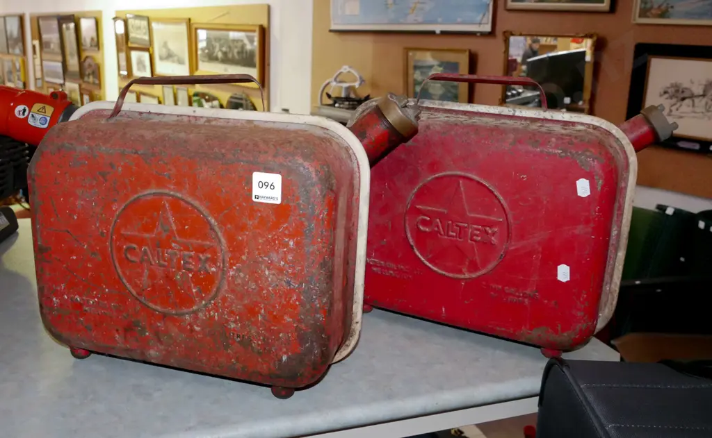 2x vintage Caltex petrol cans Image 1++