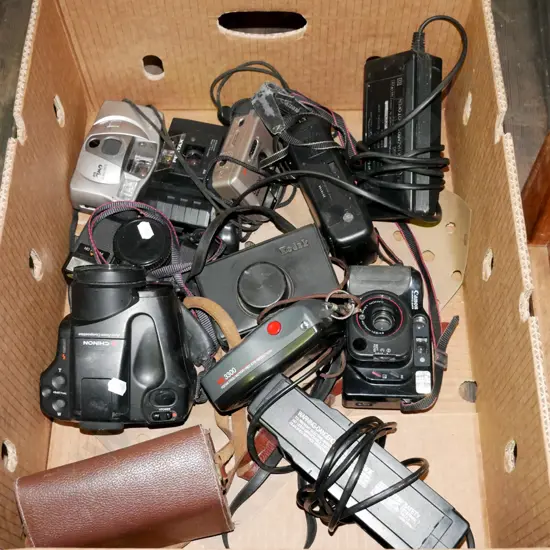 box of 35mm film cameras