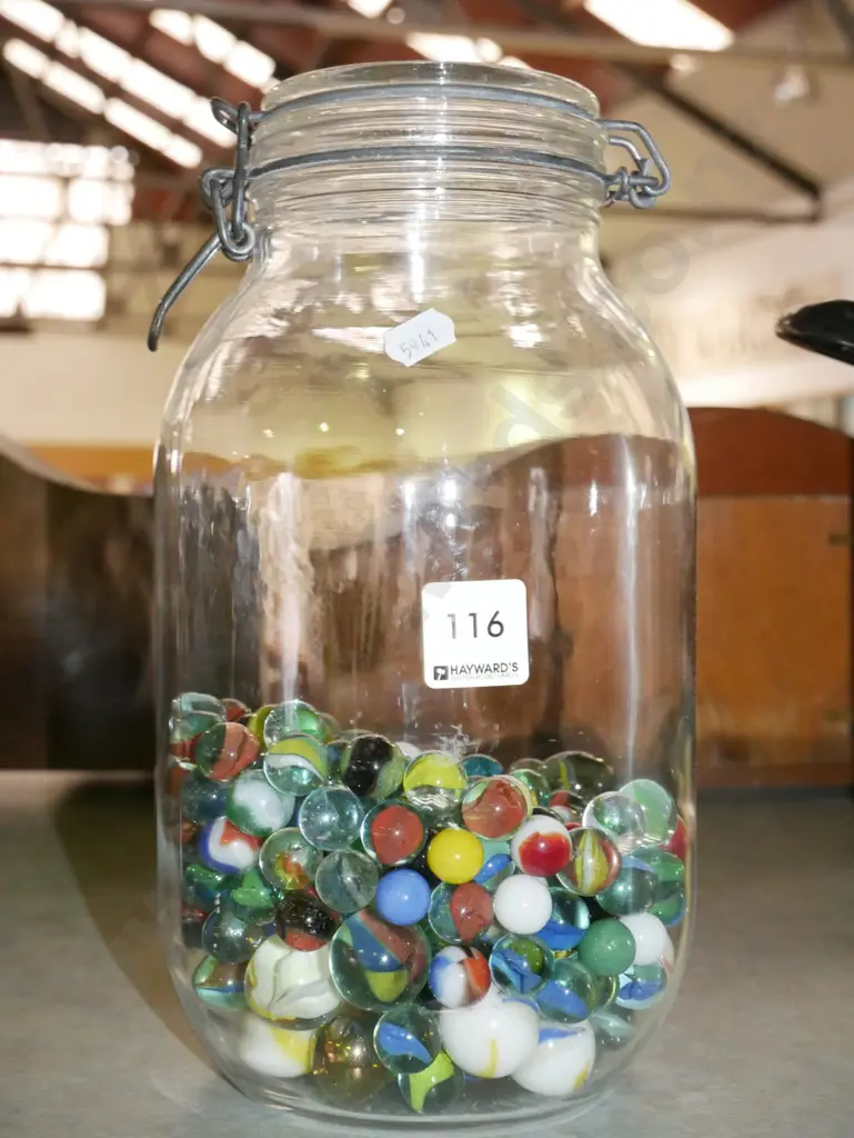 glass jar and marbles H-270 Image 1++
