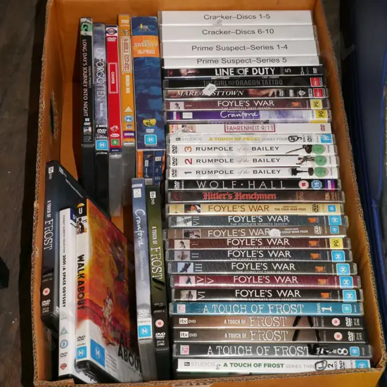 box of DVDs