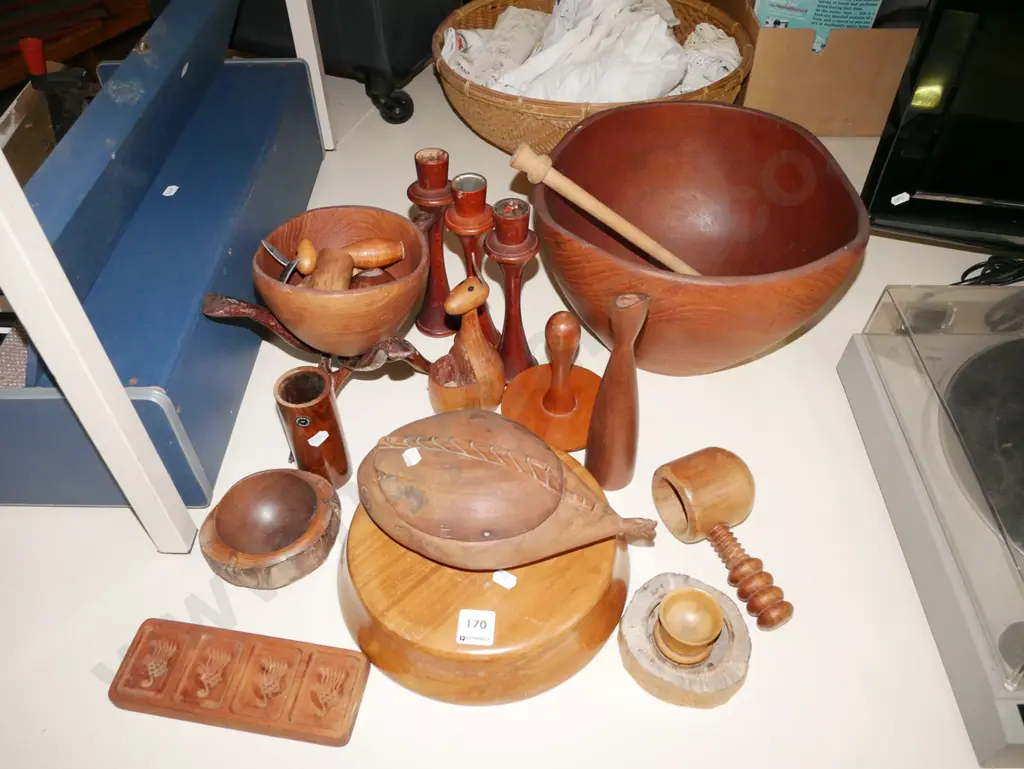 wooden bowl, candlesticks, nutcrackers, vases etc Image 1++