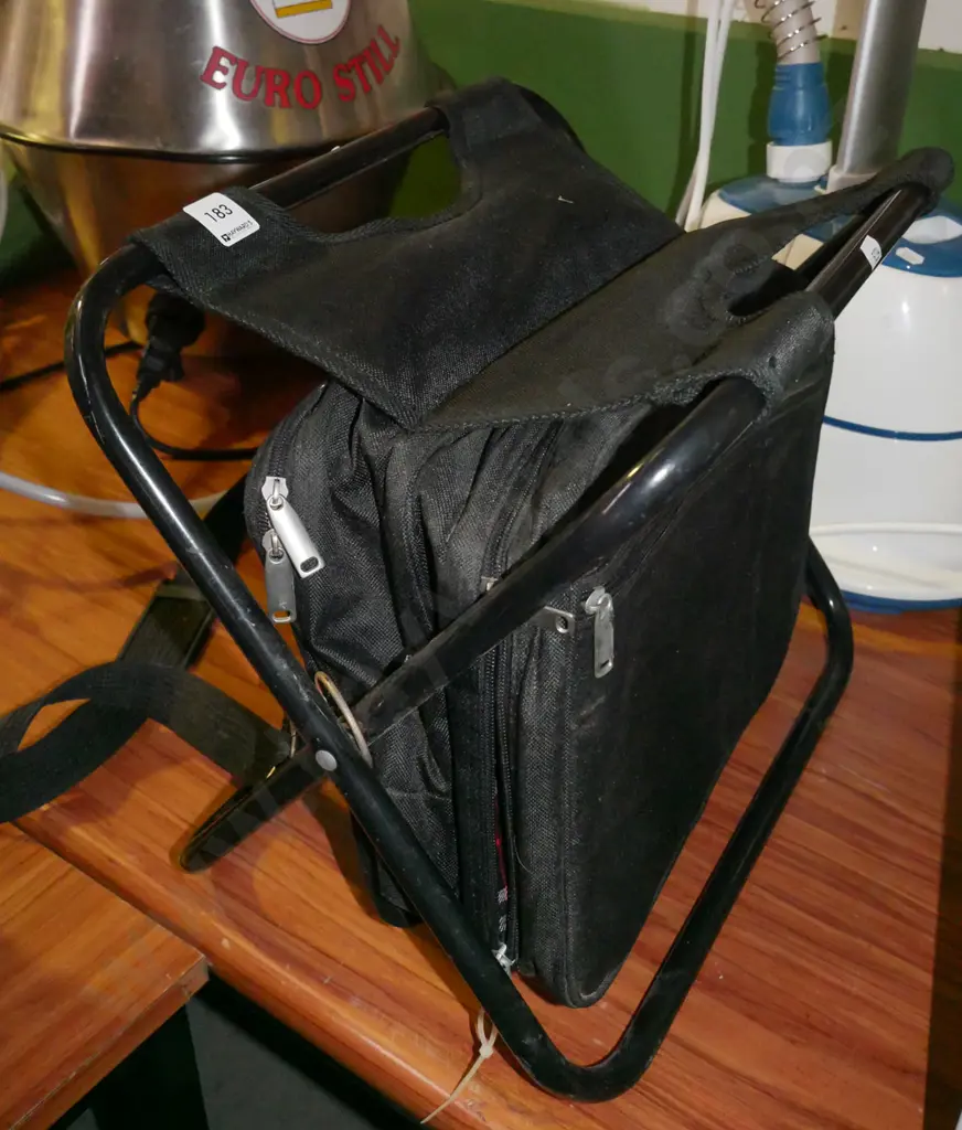 combination fishing bag and stool Image 1++