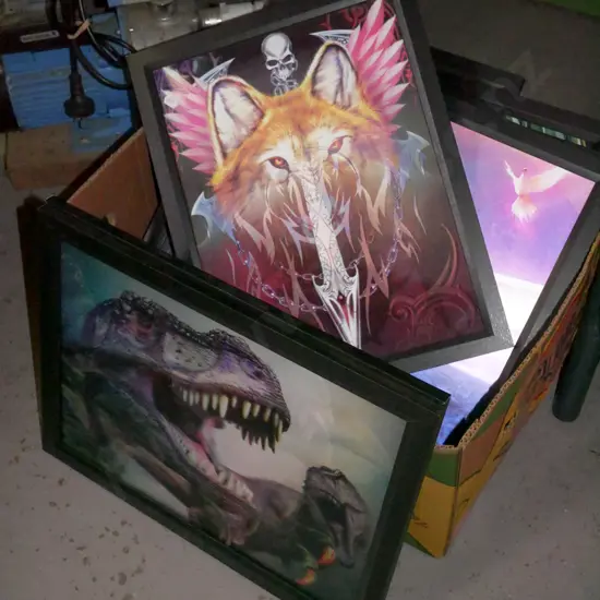 box of holographic fantasy prints