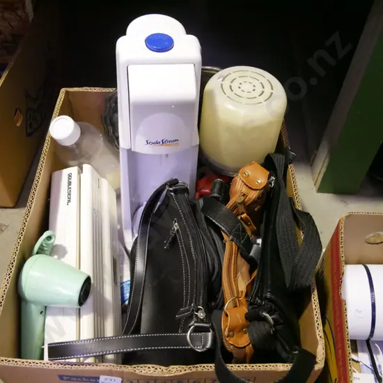 box; hand bags, soda stream, electronic sealer etc