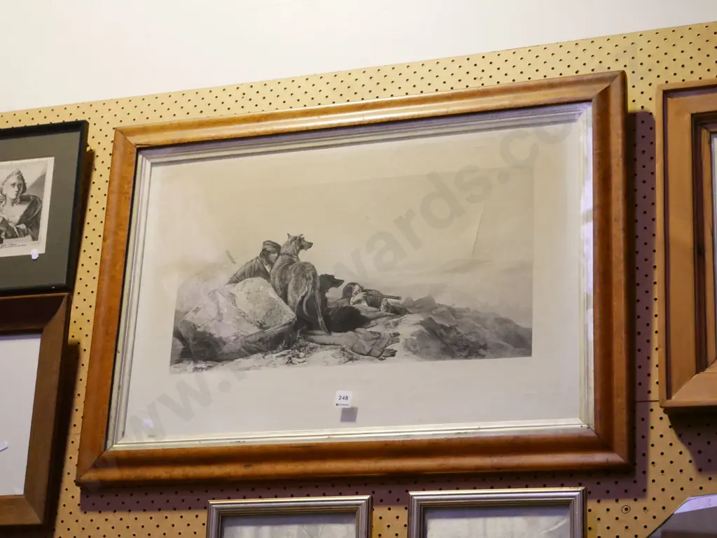 burr wood framed etching - Examining the Surrounds Image 1++