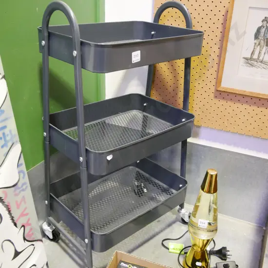 grey 3 tier metal trolley