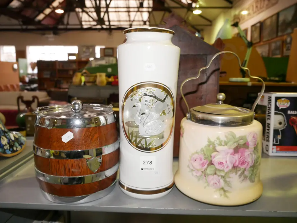 Chokin vase, biscuit barrel, ice bucket Vase H-280 Image 1++