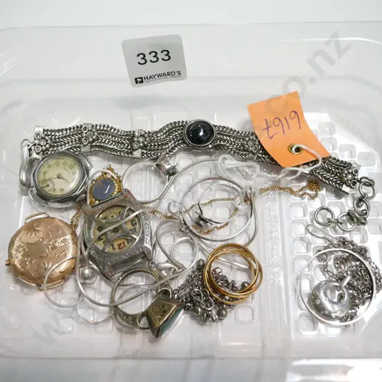 tray; watches, bracelets, rings etc