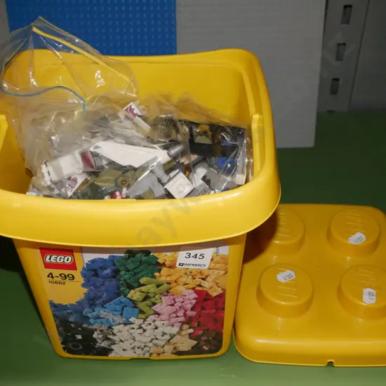 Lego boards, storage container, Lego pieces