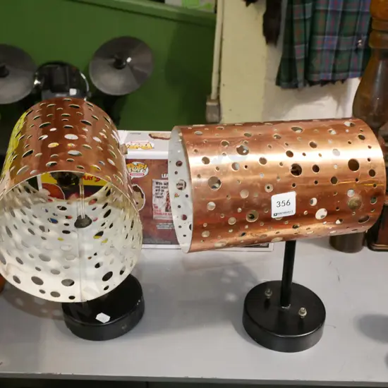 metal and copper retro wall light fittings