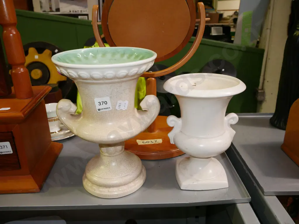 2x double handled vases- 1 has crazing Tallest H-260 Image 1++