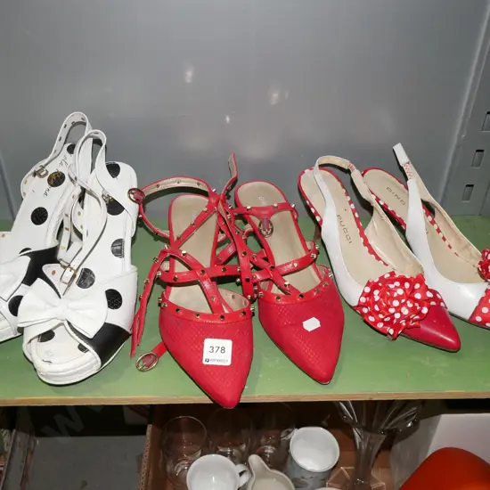 3x pairs of ladies size 8 shoes