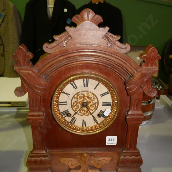 wood cased mantle clock 