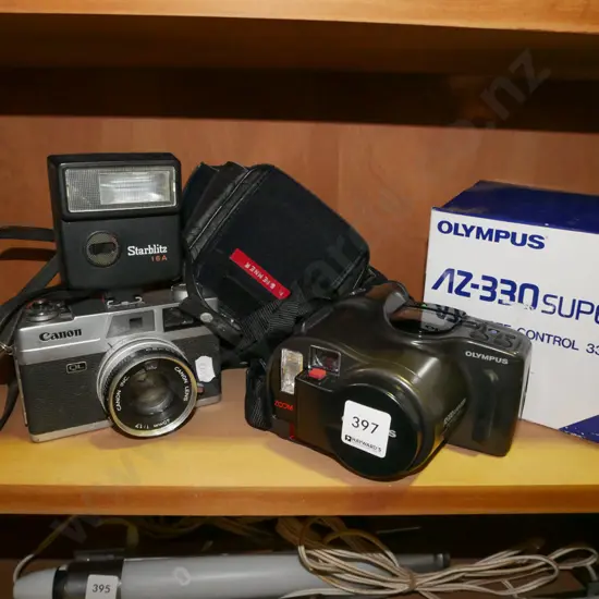 Canon 35mm camera, Olympus AZ superzoom camera